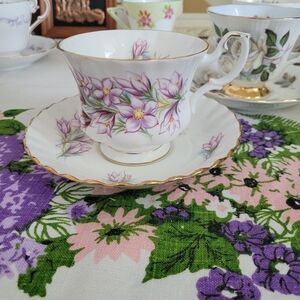 Vintage Royal Albert "Prairie Crocus" Teacup & Saucer Set Provincial Series